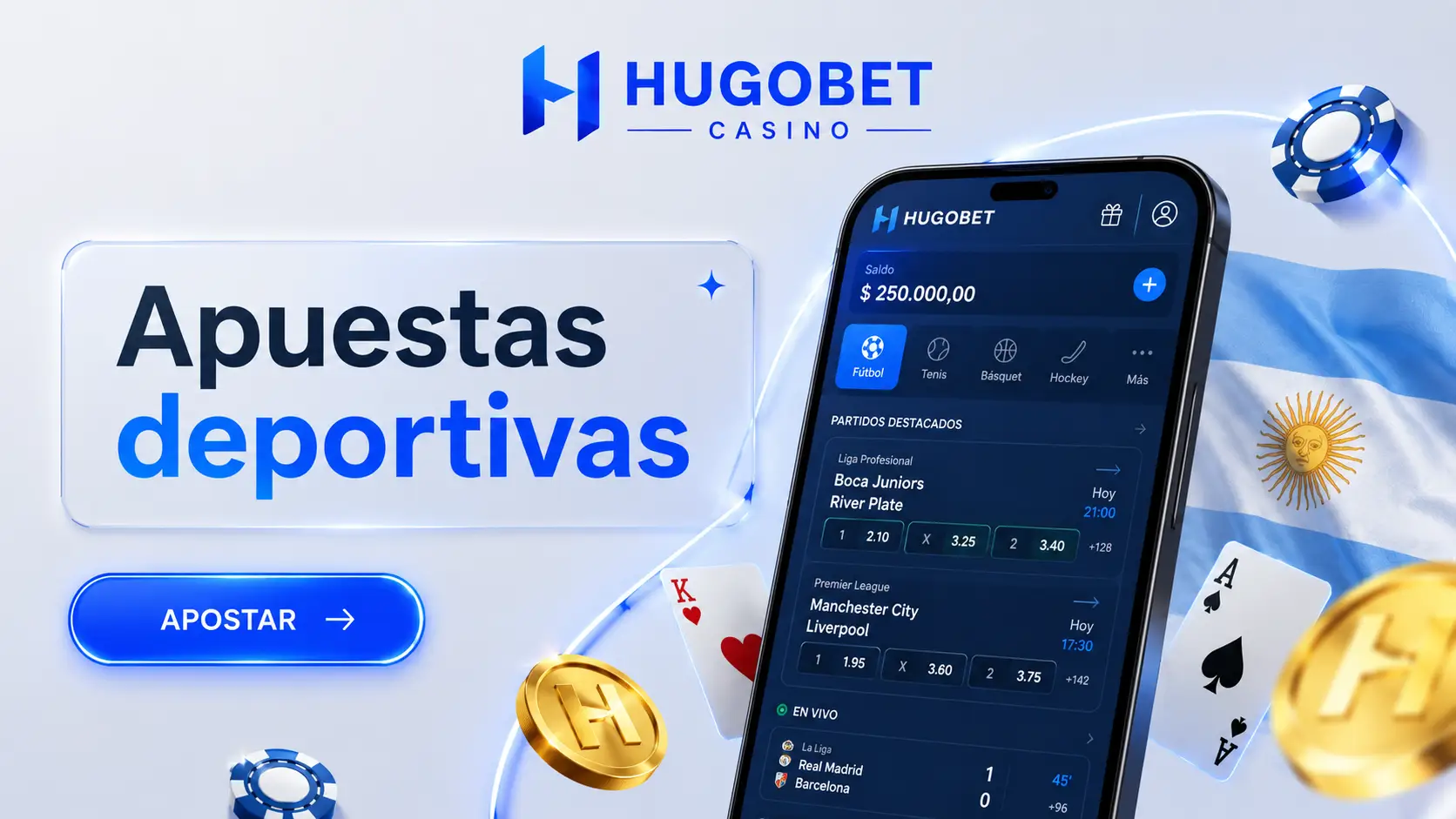 Apuestas deportivas en Hugobet Argentina
